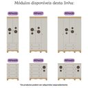 Ver imagem 5 de Guarda-roupa Infantil 92cm com Vidro 3 Portas e 2 Gavetas Suspiro Multimóveis Mp4457 Madeirado/off