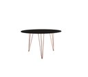 Ver imagem 2 de Mesa de Jantar Redonda 110cm Preto Clips 3 Pés Ferro Cobre