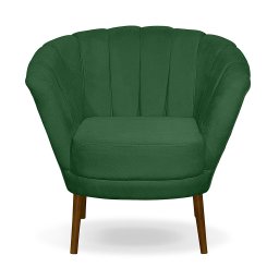 Poltrona Pétala Flor Decorativa Suede Verde - 4
