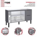 Ver imagem 3 de Gabinete de Cozinha Para Pia de 150 em Madeira Cisne 2 Gavetas Cinza - Cozimax