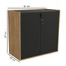 Balcão Armário Baixo para Escritório 2 Portas 91cm Star K01 Freijo/Preto Fosco - Mpozenato - 4