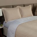Ver imagem 2 de Kit Cobre Leito Casal Queen Size 3 Peças Matelado Dupla Face Acabamento Viés Debrum
