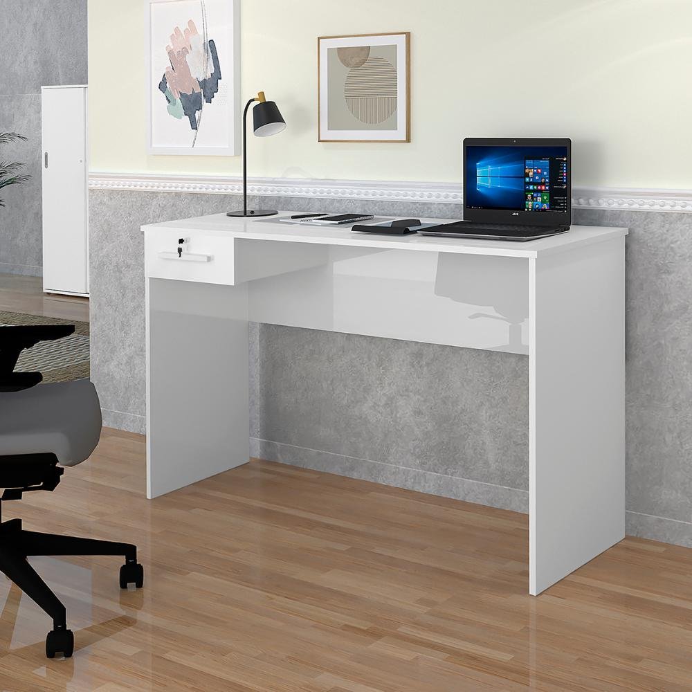 Escrivaninha Home Office Jaspe Cor:branco Mizza Decor Mesa Estudo e Trabalho - 2