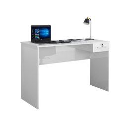 Escrivaninha Home Office Jaspe Cor:branco Mizza Decor Mesa Estudo e Trabalho - 1
