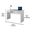 Ver imagem 4 de Escrivaninha Home Office Jaspe Cor:branco Mizza Decor Mesa Estudo e Trabalho