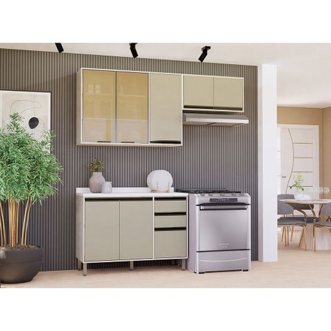 Cozinha Compacta 3 Peças com Tampo Linea Luciane Móveis
