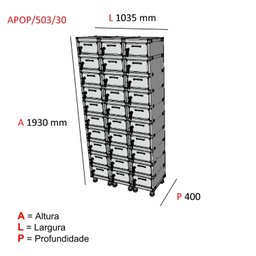 Armario Porta objeto 30 Portas Aço APOP 503/30  - 3