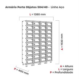 Armário Porta Objeto 40 Portas Aço Apop 504/40  - 3