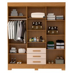 Roupeiro Débora Capelinha com Espelho 6 Portas Acp Móveis - 5 Roupeiro Débora Capelinha com Espelho 6 Portas Acp Móveis - 5