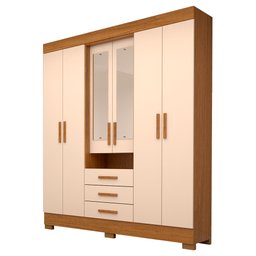 Roupeiro Débora Capelinha com Espelho 6 Portas Acp Móveis - 2 Roupeiro Débora Capelinha com Espelho 6 Portas Acp Móveis - 2