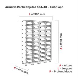 Armario Porta objeto 40 Portas Aço APOP 504/40  - 3