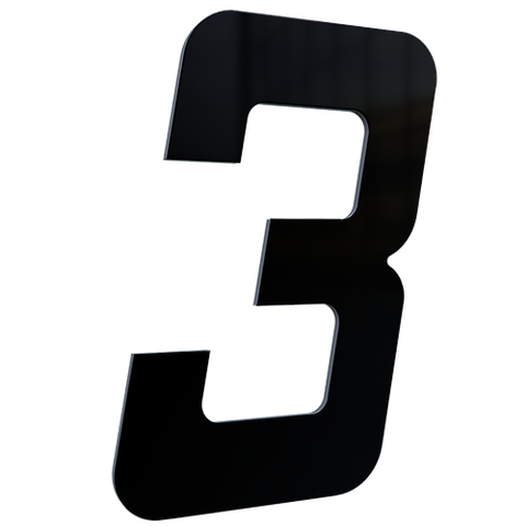 Número 130mm Garbo Font - Preto - Metalmidia 3