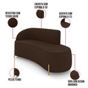 Ver imagem 3 de Sofá 3 Lugares Orgânico 180cm Pé Dourado Morgan Suede Marrom D03 - D’Rossi
