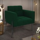 Ver imagem 2 de Poltrona Sala de Estar Pé de Ferro Preto Elisa Bouclê Verde D03 - D'Rossi