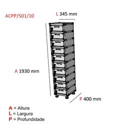 Armario Caixa Postal 10 Portas Aço ACPP 501/10  - 5