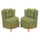 Ver imagem 1 de Kit 2 Poltronas Orgânica Curva Luna Boucle Verde Menta - Montanaris Decor