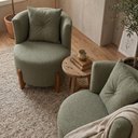 Ver imagem 3 de Kit 2 Poltronas Orgânica Curva Luna Boucle Verde Menta - Montanaris Decor