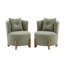 Ver imagem 1 de Kit 2 Poltronas Orgânica Curva Luna Boucle Verde Menta - Montanaris Decor