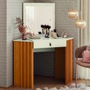Ver imagem 2 de Penteadeira de Canto com Espelho Led Camarim Glitter 1 Gaveta Madeirado/off White Albatroz