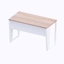 Ver imagem 4 de Mesa Escrivaninha Industrial 120cm X 60cm Mac Br Pé Metal F5 Cor:macadâmia com Branco