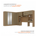 Ver imagem 5 de Guarda Roupa Casal Modulado 5 Peças 12 Portas com Espelho, Cabeceira e Escrivaninha 100% MDF Smart C