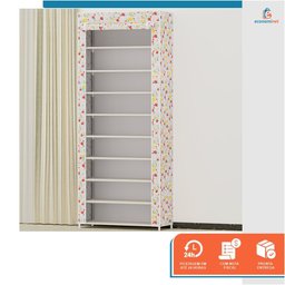 Sapateira com 9 Prateleiras para Organizar Calçados e Objetos Cor: Flores - 8