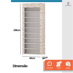 Sapateira com 9 Prateleiras para Organizar Calçados e Objetos Cor: Flores - 5