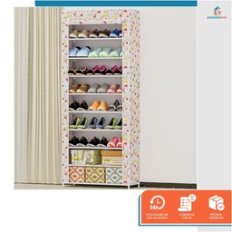 Sapateira com 9 Prateleiras para Organizar Calçados e Objetos Cor: Flores - 7
