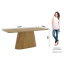 Ver imagem 2 de Mesa de Jantar Olivia 200 Cm Canto Arredondado com Vidro Nature – Henn