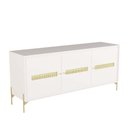 Ver imagem 1 de Balcão Buffet Paraty 167 Cm Laca Pés Metal e Palhinha Branco