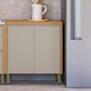Ver imagem 2 de Balcão Arya 80cm 100% Mdf Jequitibá/gris Fosco - Sallar Home