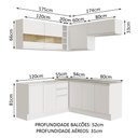 Ver imagem 4 de Armário de Cozinha Completa de Canto 349cm Branco Glamy Madesa 01