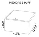 Ver imagem 2 de Puff Sala Baú Organizador Madeira Quarto Estofado Quadrado
