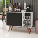 Ver imagem 1 de Balcão Buffet Mila 2 Portas Preto Branco Maderatto Móveis