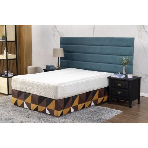 Saia Box Fit Cama King Capa com Elástico Malha Helanca Se Ajusta Ao Box 1 Pç Estampada:22 Geométrico