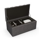 Ver imagem 3 de Calçadeira Recamier Baú Para Cama Box Solteiro Dália 100x50 Cm W01 Linho Cinza Escuro - Lyam
