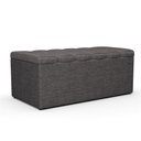 Ver imagem 1 de Calçadeira Recamier Baú Para Cama Box Solteiro Dália 100x50 Cm W01 Linho Cinza Escuro - Lyam