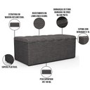 Ver imagem 4 de Calçadeira Recamier Baú Para Cama Box Solteiro Dália 100x50 Cm W01 Linho Cinza Escuro - Lyam