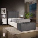 Ver imagem 2 de Calçadeira Recamier Baú Para Cama Box Solteiro Dália 100x50 Cm W01 Linho Cinza Escuro - Lyam