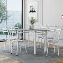 Ver imagem 2 de Conjunto de Mesa Sala de Jantar Leia com 6 Cadeiras Tubular Granito 1,40m Artefamol Branco Flor
