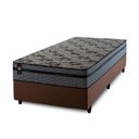 Ver imagem 3 de Conjunto Cama Box Solteirão c/ Molas Ensacadas Montreal Marrom 96x203x64