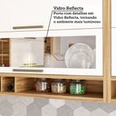 Ver imagem 6 de Armário de Cozinha com Balcão e Tampo 11 Portas 5 Gavetas Pérola 100% Mdf Vidro Reflecta Amêndoa/bra