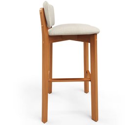 Kit 2 Banqueta Alta para Cozinha Sala de Jantar Bar Dara Linho Champagne - 8