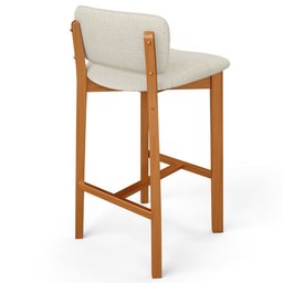 Kit 2 Banqueta Alta para Cozinha Sala de Jantar Bar Dara Linho Champagne - 9