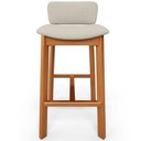 Ver imagem 3 de Kit 2 Banqueta Alta para Cozinha Sala de Jantar Bar Dara Linho Champagne