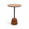 Mesa Lateral Aura em Madeira com Tampo Redondo - 1
