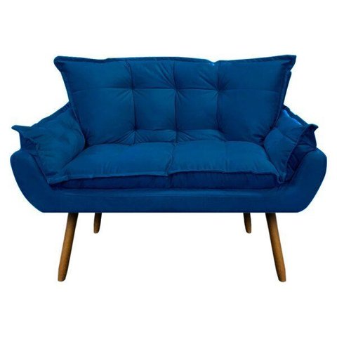Poltrona Namoradeira Mariana Suede Azul Royal
