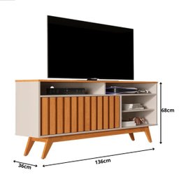 Rack Ripado para Tv até 55 Polegadas Off White Nature Turin - 3