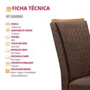 Ver imagem 2 de Conjunto 2 Cadeiras Lisa Estrutura MDF Veludo Marrom Naturalle Moderna 60cm