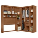 Ver imagem 3 de Guarda-roupa Casal Modulado Lugano 7 Portas 4 Gavetas Jatoba/areia - Santos Andirá